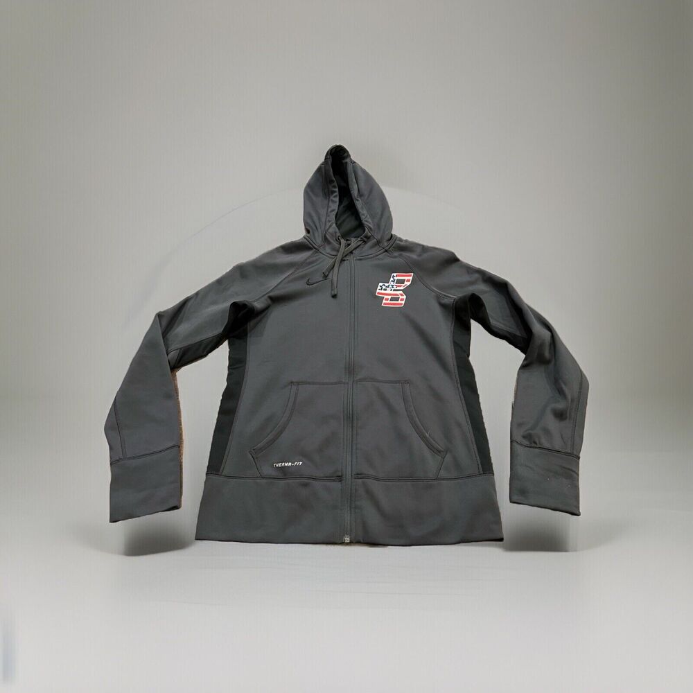 Nike Womens Gray Therma Fit Full Zip US Soccer Pullover Hoodie Size M 621952-062